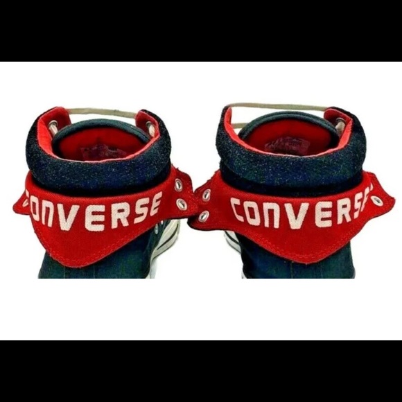 Converse All Star Black Custom Red Fold Down Shoes - Picture 8 of 12